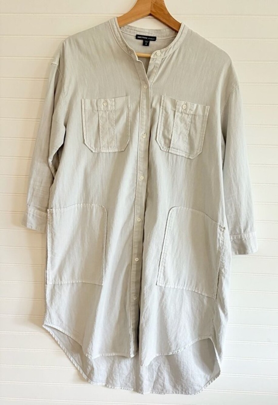 James Perse Women's Button-Down Shirt Dress Size 0 Lagenlook Tunic